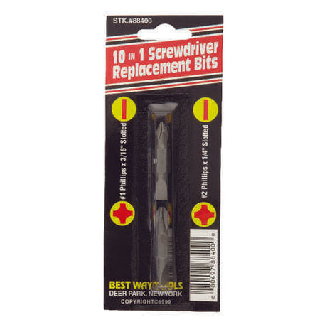 Best Way Tools Phillips/Slotted 2 in. L Double-Ended Screwdriver Bit Set Carbon Steel 2 pc