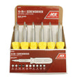 Ace 10-in-1 Screwdriver 8 in., Pack of 12