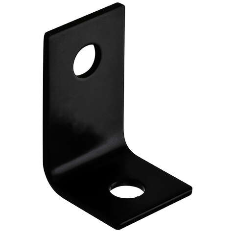 Hampton 2-1/2 in. H X 1-1/2 in. W X 1/8 in. D Black Steel Offset Leg Corner Brace, Pack of 20