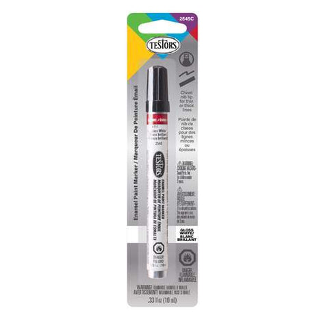 Testors Gloss White Enamel Paint Marker 0.33 oz, Pack of 6