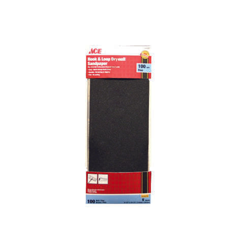 Ace 10-1/2 in. L X 4-1/2 in. W 100 Grit Silicon Carbide Drywall Sanding Sheet 6 pk, Pack of 5