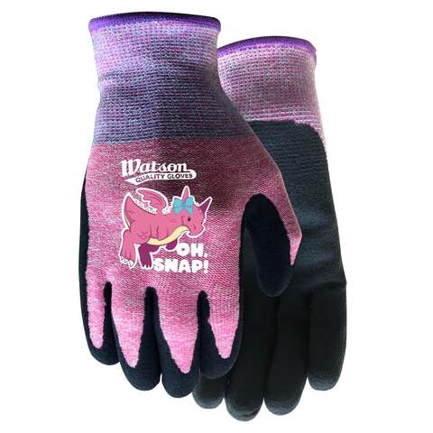 Watson Gloves Homegrown XS Polyester Knit Oh, Snap! Pink Gardening Gloves