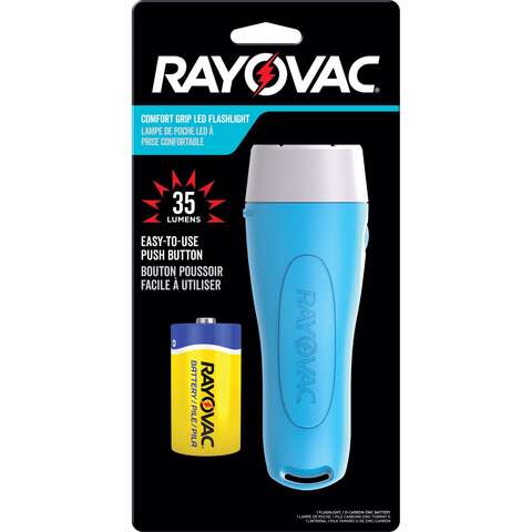 Rayovac Comfort Grip 35 lm Blue LED Flashlight D Battery