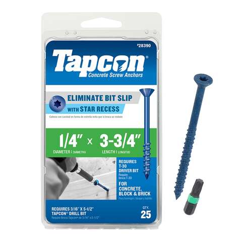 Tapcon 3-3/4 in. L Star Flat Head High/Low Concrete Screws