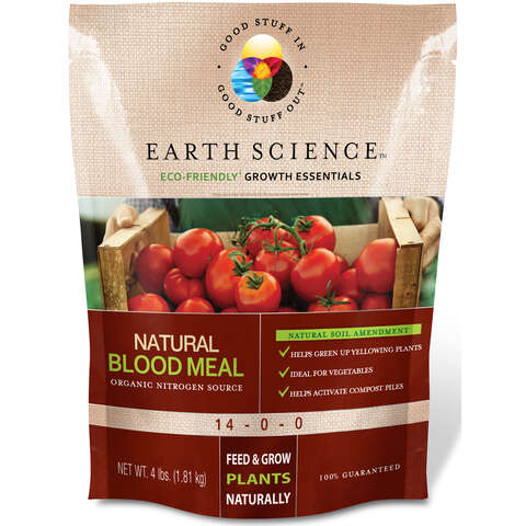 Earth Science Growth Essentials Organic Blood Meal Soil Amendment 4 lb, Pack of 6