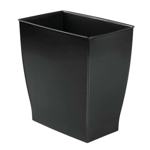 iDesign Mono 2 gal Black Plastic Rectangular Wastebasket