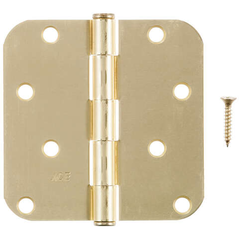 Ace 4 in. L Satin Brass Residential Door Hinge 3 pk