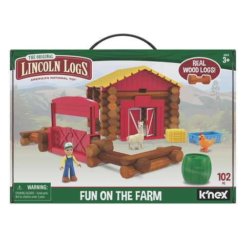 Lincoln Logs America's National Toy Fun on the Farm Toy Wood Multicolored 102 pc, Pack of 2