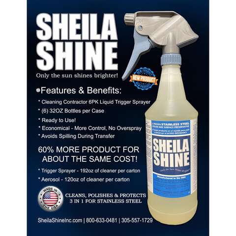 Sheila Shine No Scent Fine Metal Cleaner and Polish 1 qt Liquid, Pack of 6