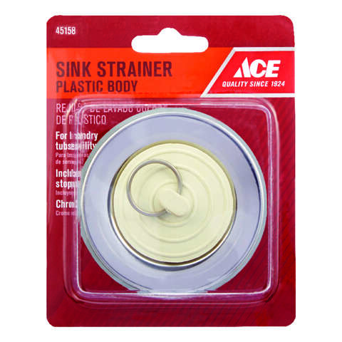 Ace 2 in. Chrome Plastic Laundry Tub Strainer