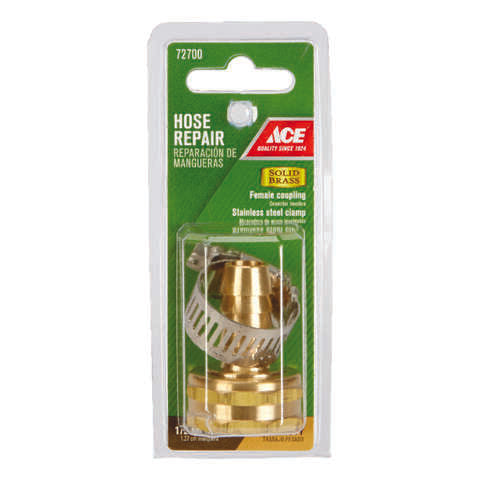 Ace 1/2 in. Hose Barb x 3/4 in. FHT in. Brass Threaded Female Hose Repair, Pack of 5