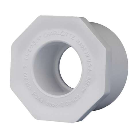 Charlotte Pipe Schedule 40 1-1/2 in. Spigot X 3/4 in. D Slip PVC Reducing Bushing 1 pk