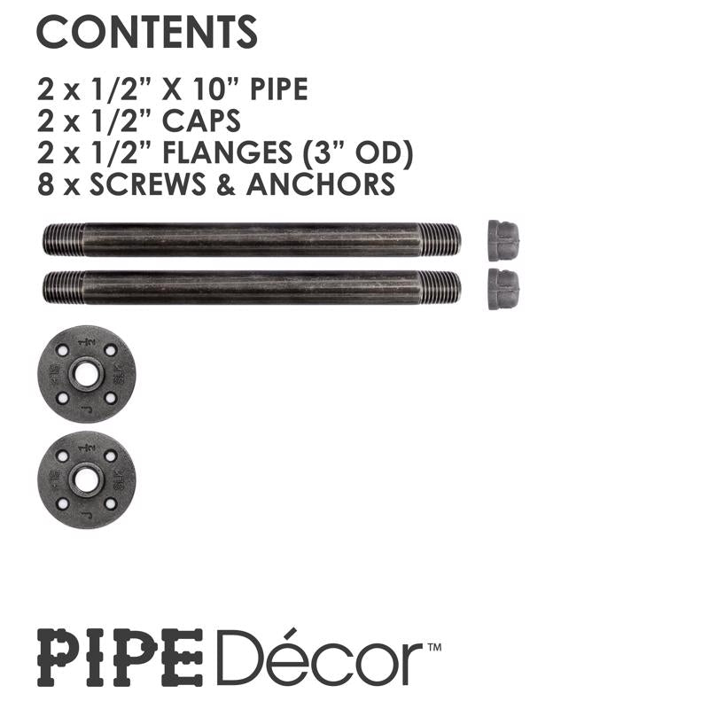 STZ Industries Black Steel Shelf Bracket 8 in. L