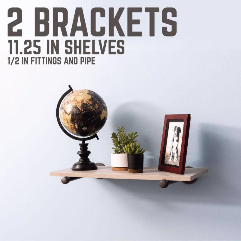 STZ Industries Black Steel Shelf Bracket 8 in. L