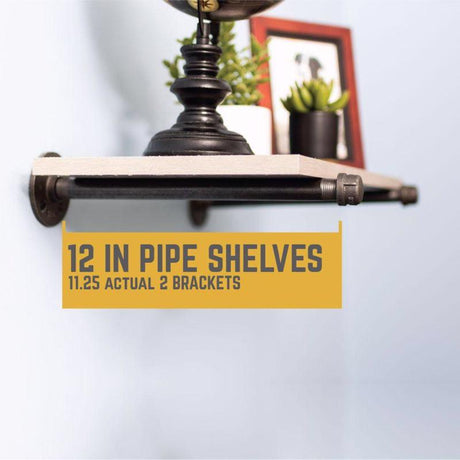 STZ Industries Black Steel Shelf Bracket 8 in. L