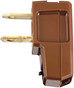 Eaton Wiring Devices BP2600-6B-L Electrical Plug, Polarized, 18 to 2 AWG, 2-Pole, 15 A, 125 V, NEMA: NEMA 1-15, Brown