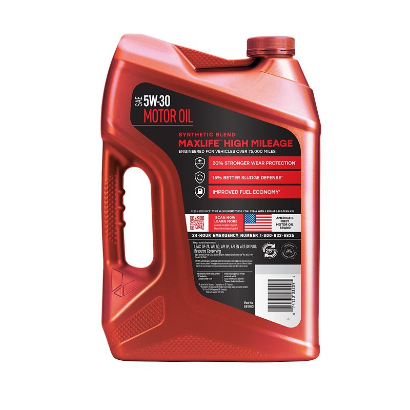 Valvoline 881163 Synthetic Blend Motor Oil, 5W-30, 5 qt, Jug, Pack of 3
