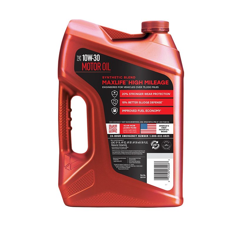 Valvoline 881161 Synthetic Blend Motor Oil, 10W-30, 5 qt, Jug, Pack of 3