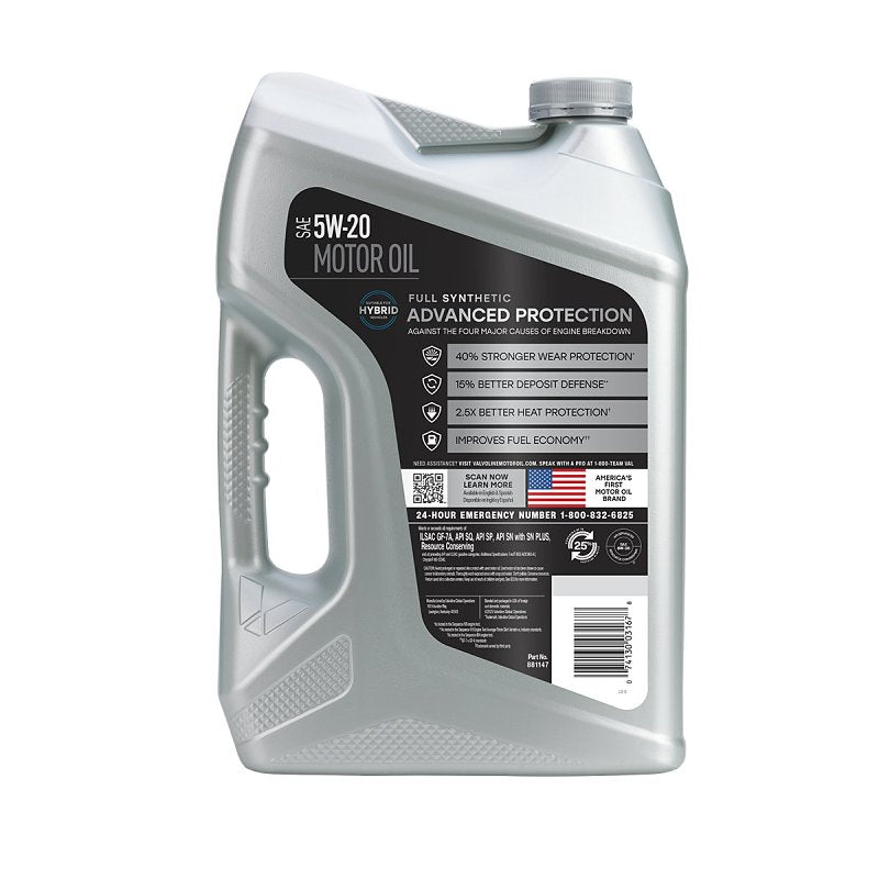 Valvoline 881147 Advanced Full Synthetic Motor Oil, 5W-20, 5 qt, Jug, Pack of 3