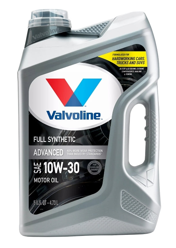 Valvoline 881165 Advanced Full Synthetic Motor Oil, 10W-30, 5 qt, Bottle, Pack of 3