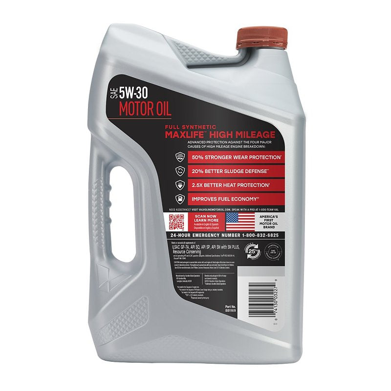 Valvoline 881169 Motor Oil, 5W-30, 5 qt, Pack of 3