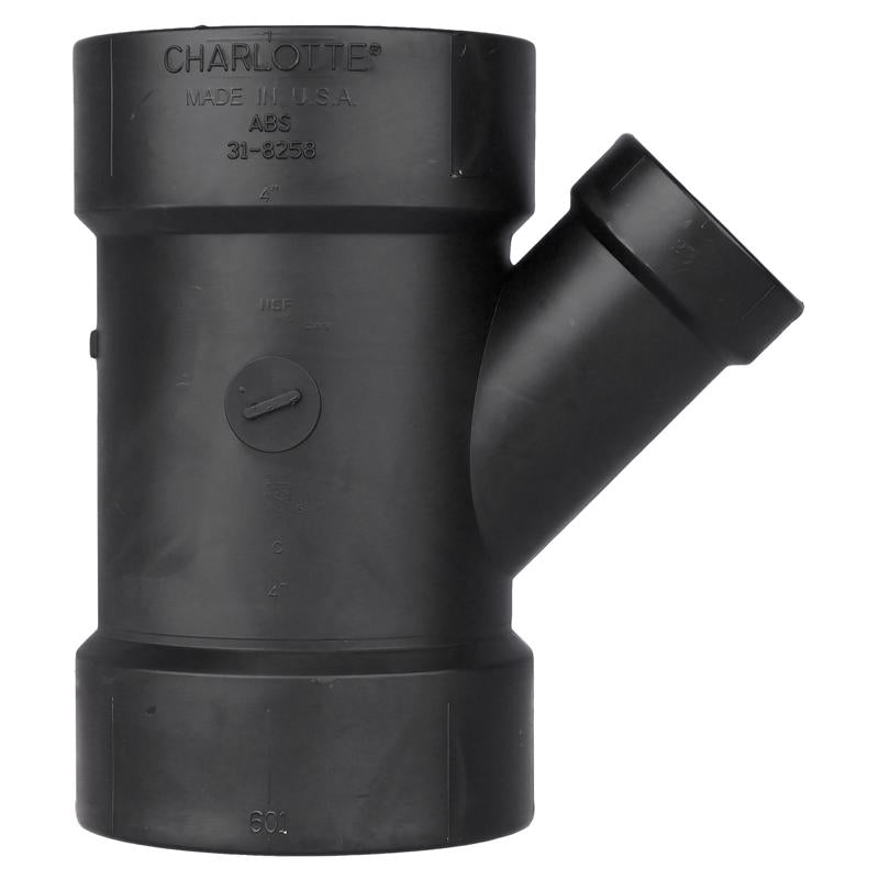 Charlotte Pipe 4 in. Hub X 4 in. D Hub ABS Wye