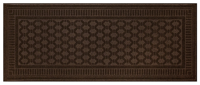 Multy Home 1005046 Embossed Mat, 5 ft L, 2 ft W, 0.16 in Thick, Andor Pattern, Polyester Rug, Black