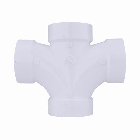 Charlotte Pipe Schedule 40 2 in. Hub X 2 in. D Hub PVC Double Sanitary Tee 1 pk