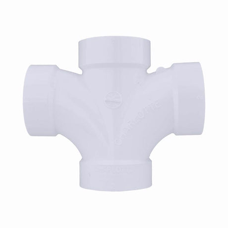 Charlotte Pipe Schedule 40 2 in. Hub X 2 in. D Hub PVC Double Sanitary Tee 1 pk