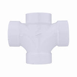 Charlotte Pipe Schedule 40 1-1/2 in. Hub X 1-1/2 in. D Hub PVC Double Sanitary Tee 1 pk