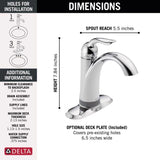 Delta Lahara Chrome Traditional Bathroom Faucet 4 in.