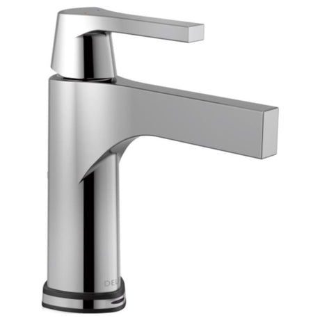 Delta Zura Chrome Contemporary Single-Hole Bathroom Sink Faucet 4 in.