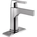 Delta Zura Chrome Contemporary Single-Hole Bathroom Sink Faucet 4 in.