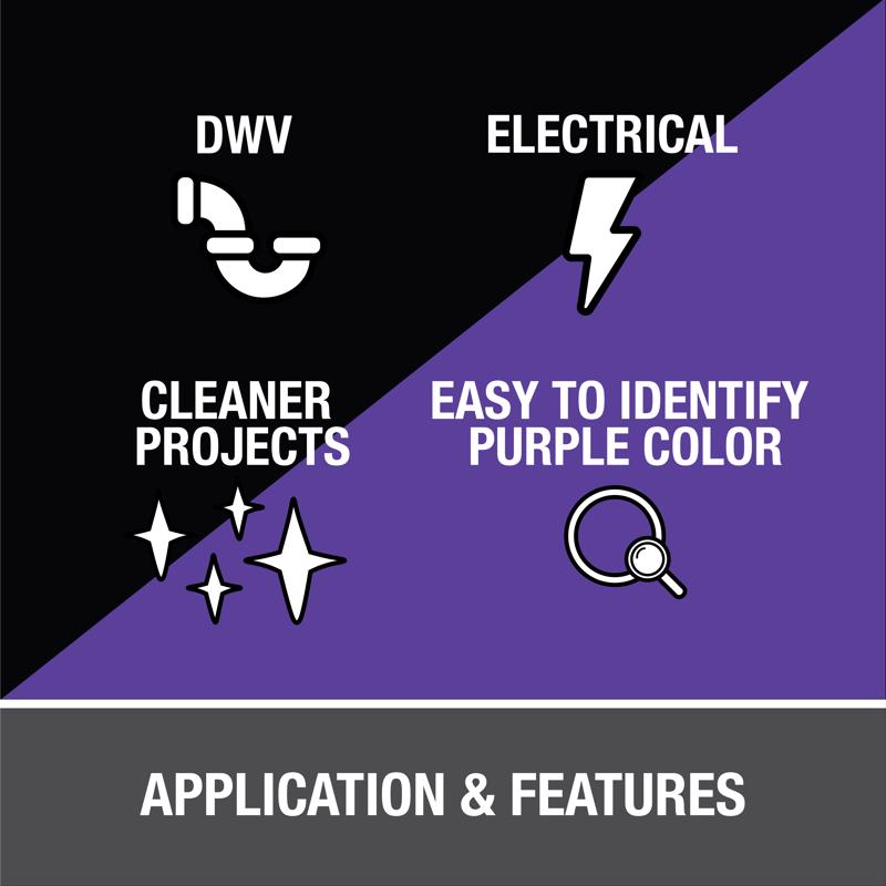 Oatey Handy Pack Clear/Purple Primer and Cement For PVC 8 oz