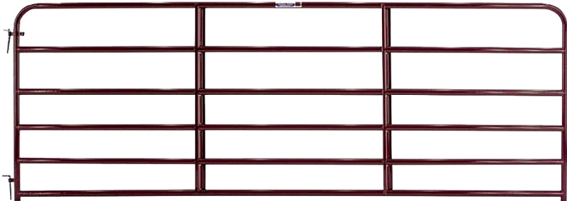 Tarter 6ER16 Economy Tube Gate, 16 ft W Gate, 50 in H Gate, Steel Frame, Red