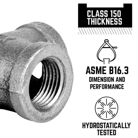 STZ Industries 3/4 in. FIP each X 1/2 in. D FIP Black Malleable Iron Coupling, Pack of 5