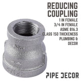STZ Industries 1 in. FIP each X 3/4 in. D FIP Black Malleable Iron Coupling, Pack of 5