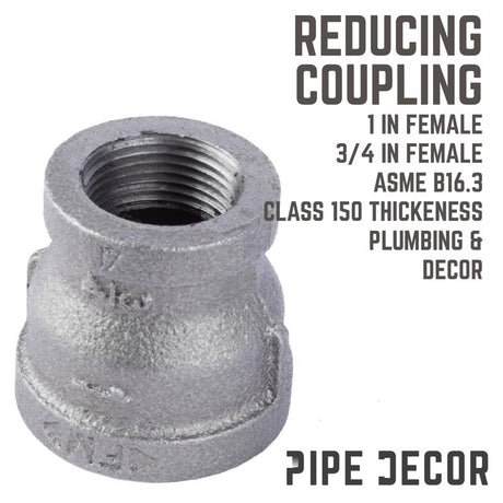 STZ Industries 1 in. FIP each X 3/4 in. D FIP Black Malleable Iron Coupling, Pack of 5