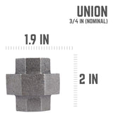 STZ Industries 3/4 in. FIP each X 3/4 in. D FIP Black Malleable Iron Union, Pack of 5