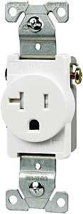 Eaton Wiring Devices TR1877W-BXSP Single Receptacle, Flush Mounting, 2 -Pole, 125 V, 20 A, Side Wiring, White