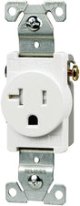 Eaton Wiring Devices TR1877W-BXSP Single Receptacle, Flush Mounting, 2 -Pole, 125 V, 20 A, Side Wiring, White