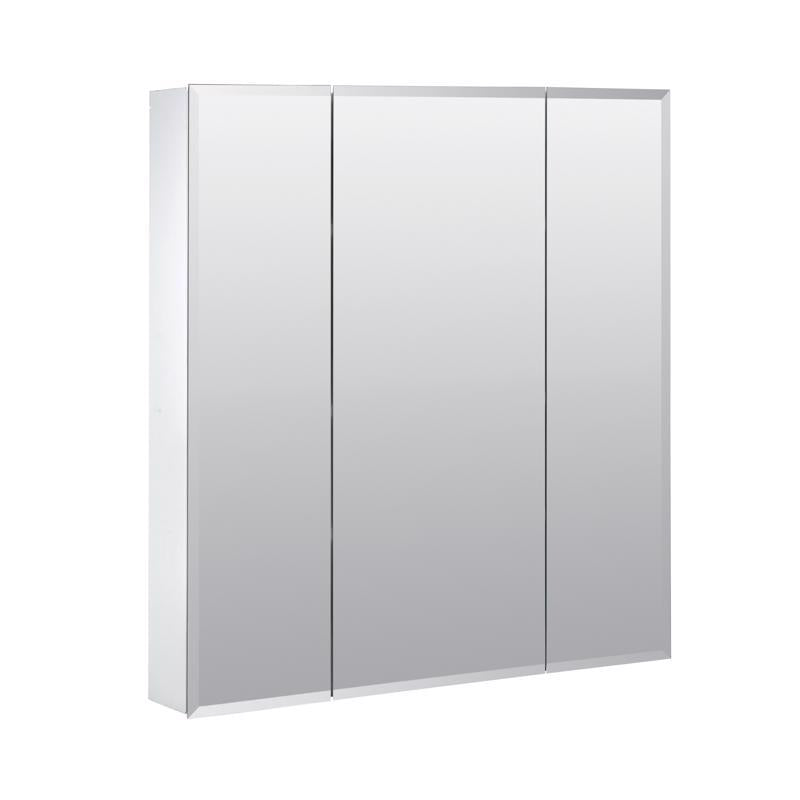 Zenith M24 Medicine Cabinet, 24 in OAW, 4-1/2 in OAD, 26-1/4 in OAH, Wood, White, 3-Shelf