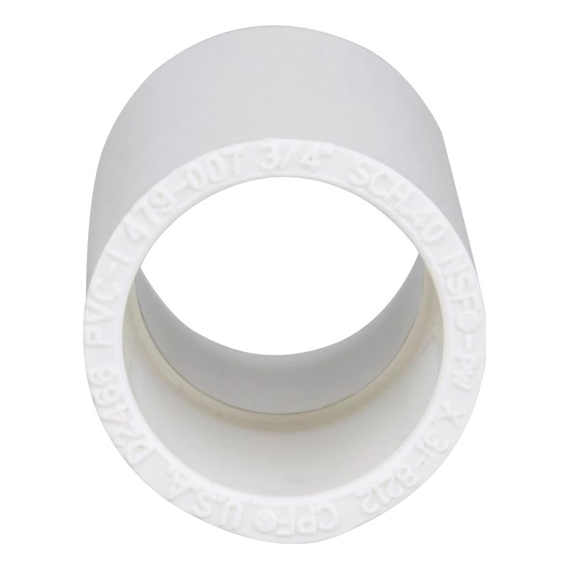 Charlotte Pipe Schedule 40 3/4 in. Socket X 3/4 in. D Socket PVC Coupling 1 pk