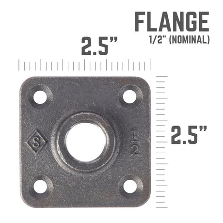 STZ Industries Pipe Decor Iron Flange 1/2 in.