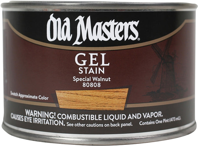 Old Masters 80808 Gel Stain, Special Walnut, Liquid, 1 pt, Can