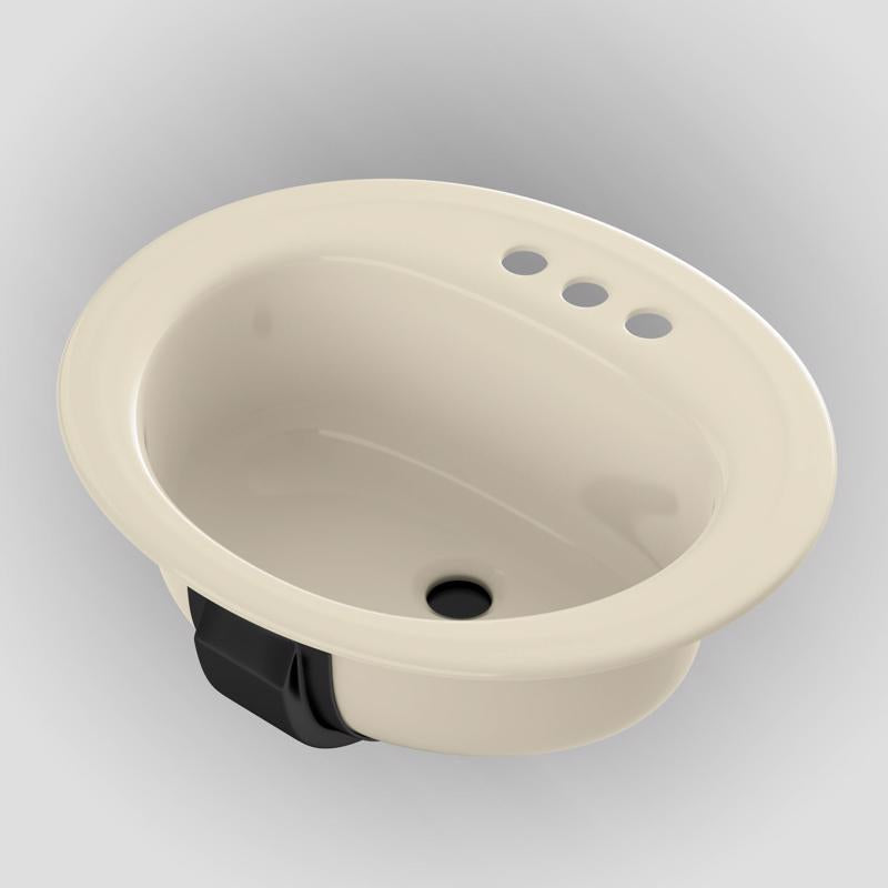 Bootz Azalea Series 021-2445-06 Lavatory Sink, Oval Basin, 2-Deck Hole, 20 in OAW, 17 in OAH, 7-13/16 in OAD, Steel