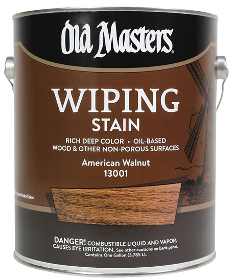 Old Masters 13001 Wiping Stain, American Walnut, Liquid, 1 gal, Can, Pack of 2