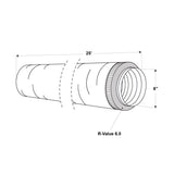 Imperial R6.0 25 ft. L X 6 in. D Silver Poly Duct