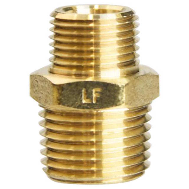 ATC 1/2 in. MPT X 3/8 in. D MPT Brass Reducing Hex Nipple, Pack of 5