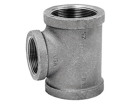 Anvil 3/4 in. FPT X 1/2 in. D FPT 3/4 in. D FPT Black Malleable Iron Reducing Tee